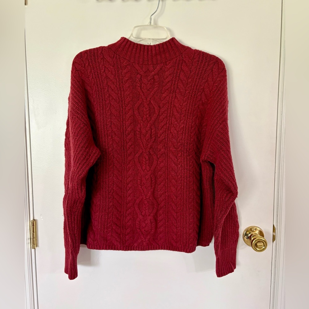 Old Navy Burgundy Cable Knit Sweater